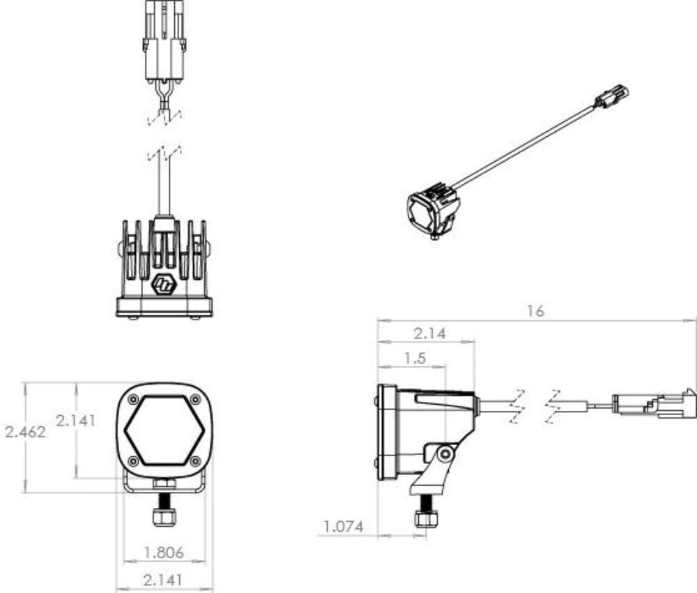 S1 Series LED Light Amber | Single