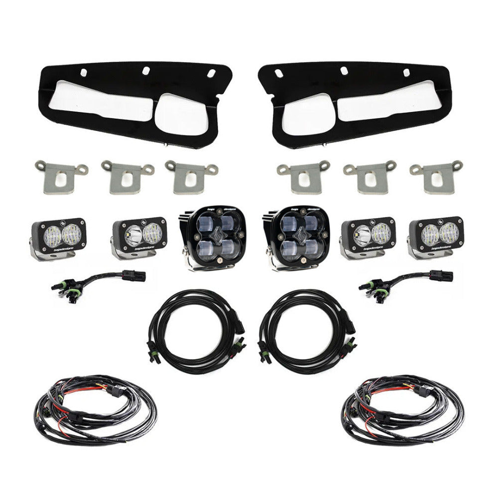 Ford Squadron SAE/Dual S2 Sport Steel Bumper Fog Pocket Light Kit - Ford 2021-2026 Bronco; 2022-2026 Bronco Raptor; NOTE: w/ OE Steel Bumper