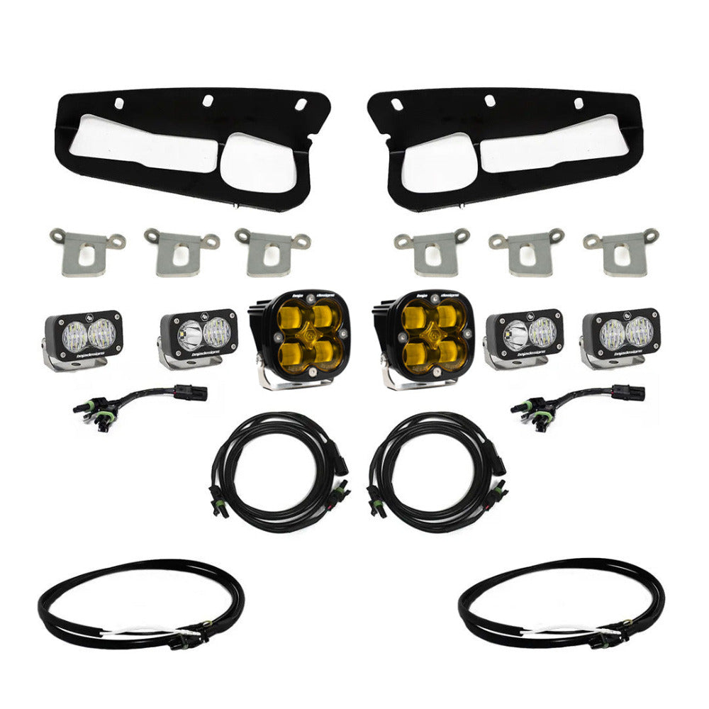 Ford Squadron SAE/Dual S2 Sport Steel Bumper Fog Pocket Light Kit - Ford 2021-2026 Bronco; 2022-2026 Bronco Raptor; NOTE: w/ OE Steel Bumper