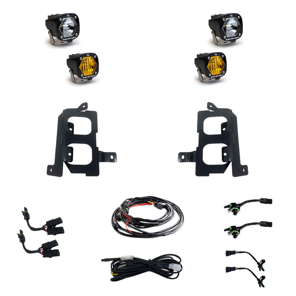 '20-22 GMC 2500/3500 Baja Designs Dual S1 Fog Light Pocket Kit