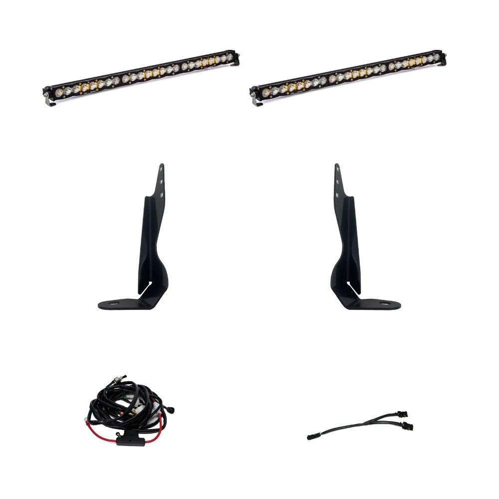 '20-22 GMC 2500/3500 Baja Designs Dual 30" S8 Behind the Grille LED Light Bar Kit