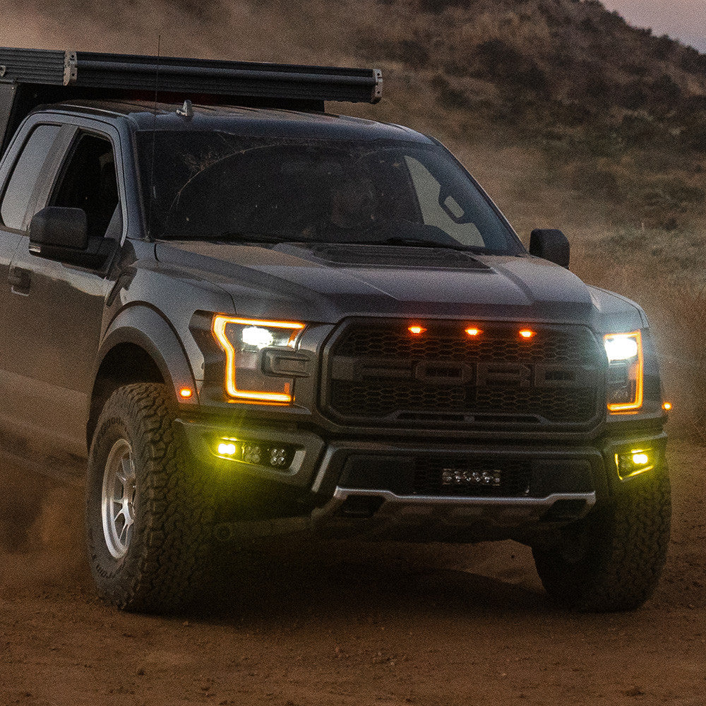 17-20 Ford Raptor Squadron/S2 SAE “Pro” Fog Pocket Light Kit - Amber