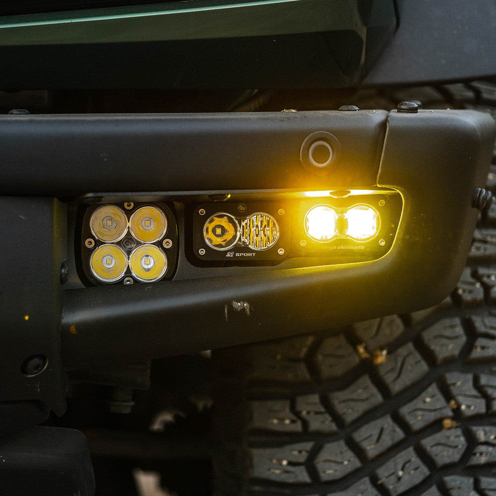 2021-2026 Ford Bronco S2 SAE “Sportsmen” Fog Pocket Light Kit - Amber - Upfitter Wiring